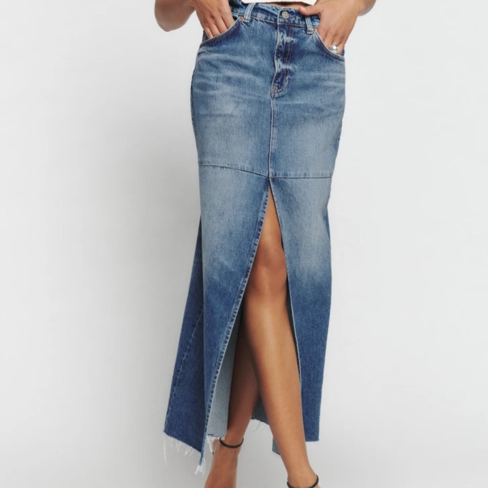 Reformation Tazz Maxi Denim Skirt